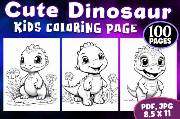 100 Cute Dinosaur Coloring Pages Vol 02: A Versatile Resource for Creators, Educators, and Entrepreneurs