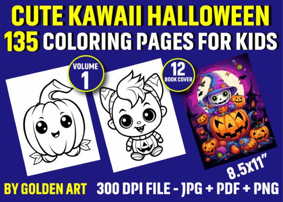 135 Cute Kawaii Halloween Coloring Pages: A Versatile Resource for Creators and Businesses