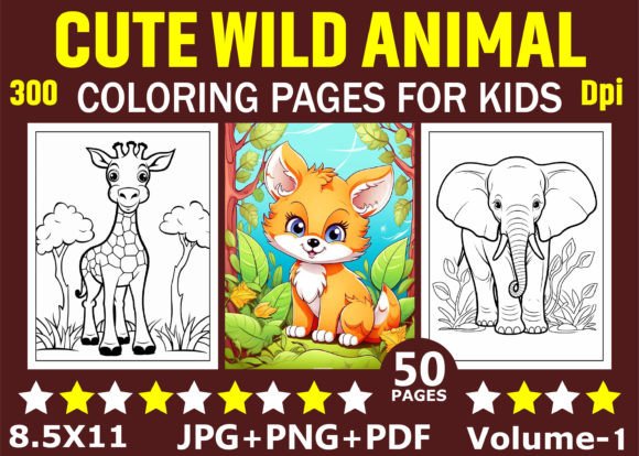 50 Cute Wild Animals Coloring Pages