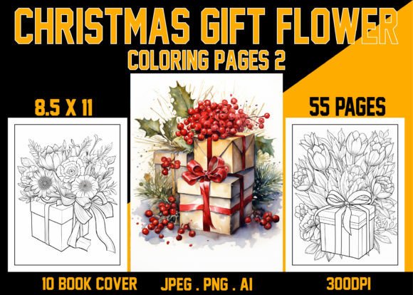 Christmas Gift Flower Coloring Pages: A Creative Opportunity for KDP Publishers and Gifters Alike