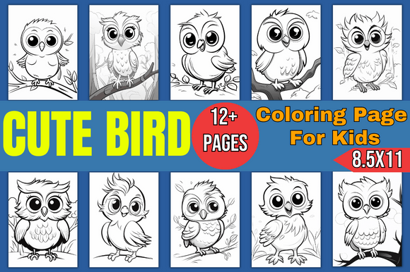 Cute Bird Coloring Page for Kids