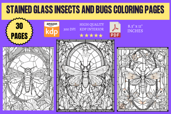 Discover the Beauty of Stained Glass Insects and Bugs Coloring Pages