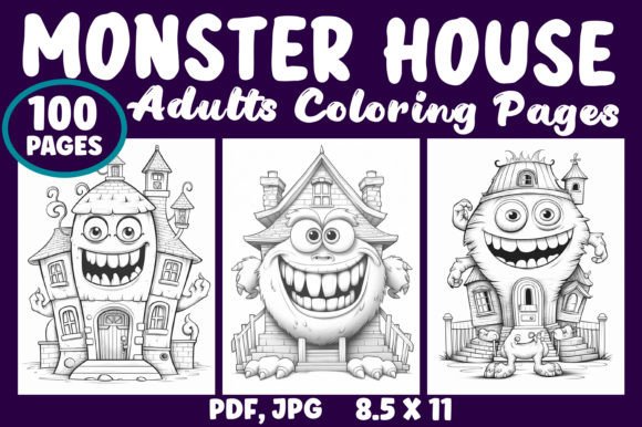 Exploring the Creative Depths of the 100 Monster House Adults Coloring Pages Collection
