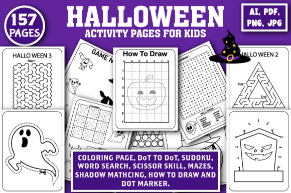 Halloween Activity Page for Kids Vol - 5