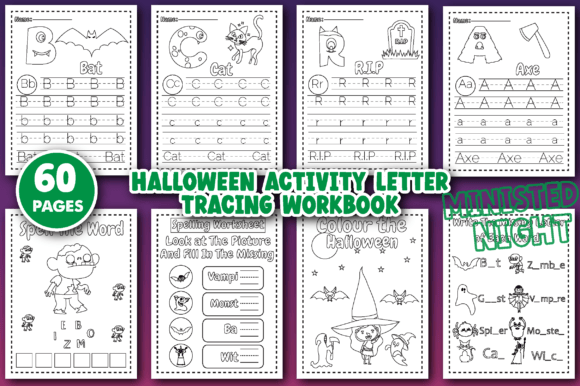Halloween Activity Tracing Workbook Vol1