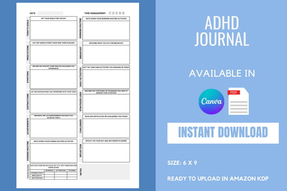 How an ADHD Journal Canva Template Unlocks Your Low-Content Publishing Success