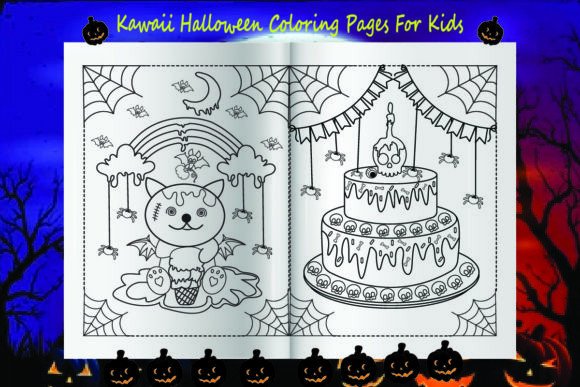 Kawaii Halloween Coloring Pages for Kids: A Creative Blend of Cute and Spooky Fun