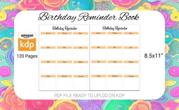KDP Interior for Birthday Reminder Book Overview