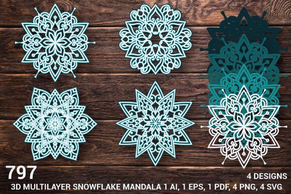 Understanding the 3D Multilayer Snowflake Mandala SVG 797 for Decorative Crafts