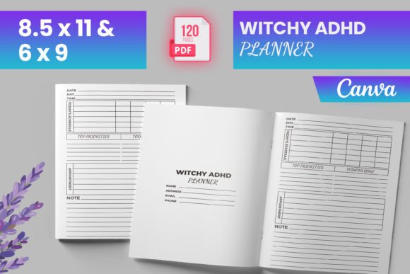 Witchy ADHD Planner for Canva KDP